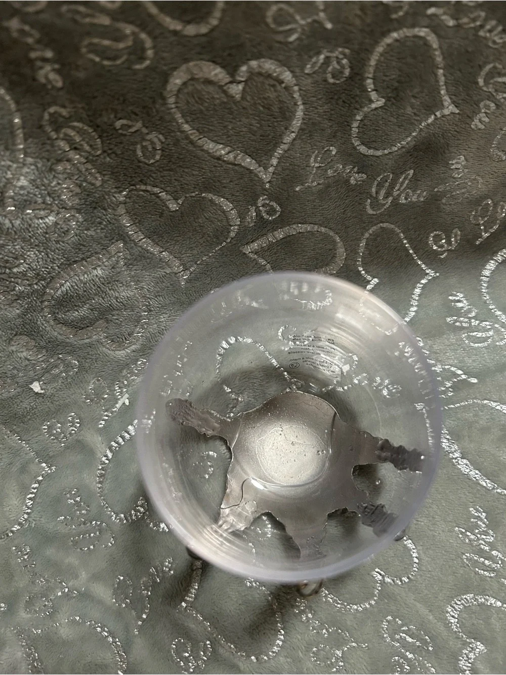 NWT Silver Bamboo Stem Stemless Wine Glass - Clear Glass with Silver Base